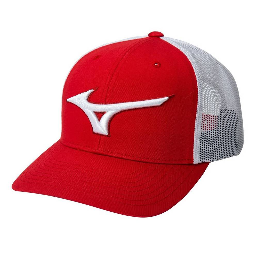 Mizuno Diamond Trucker Férfi Kalapok Piros/Fehér JZG890167